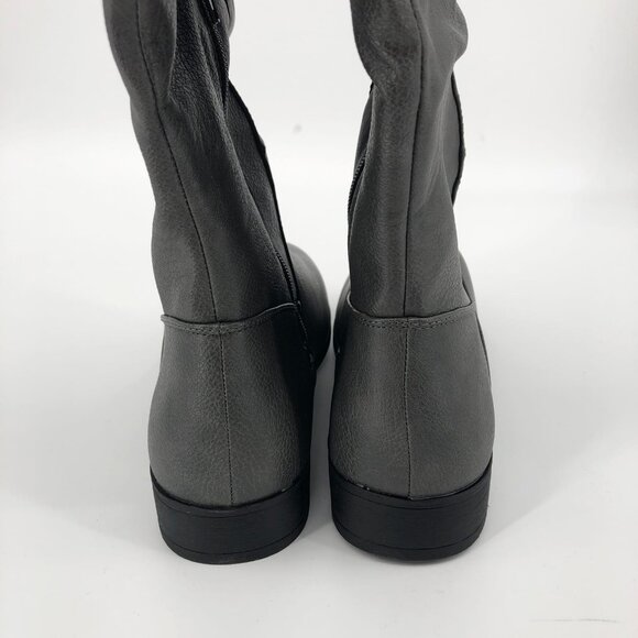 Bucco Gray Leather Heeled Boots | Versatile All-Season Wear - Picture 2 of 7